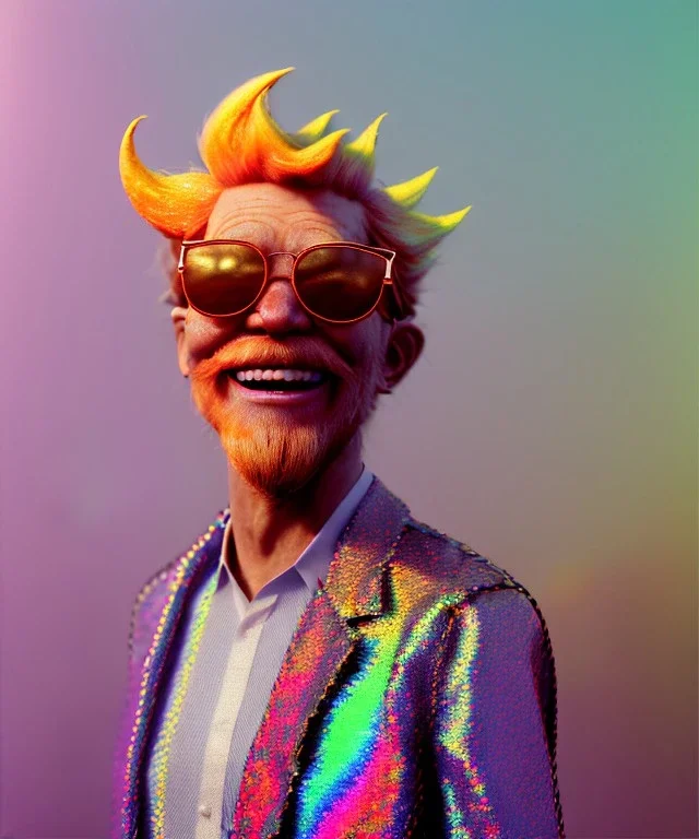 Ultra Realistic photo, medium shot view, drunken sweet dancer old blonde woman, carnival scene, monster hair, steampunk style. Sunglasses, Red hair, confeti, smile, happy, festival, ovnis, gradient color fog. highly detailed, concept art, unreal engine 5, ray tracing, RTX, lumen lighting, ultra detail, volumetric lighting, 3d, finely drawn, high definition, high resolution.