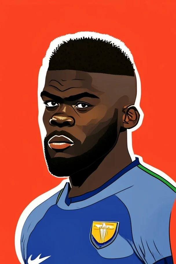 Dayot Upamecano French football player cartoon 2d