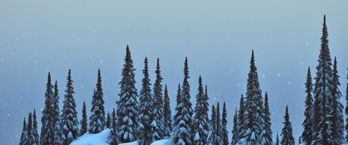 mountain range pine wood in the snow by Andrea del sarto