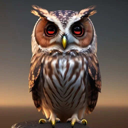 owl with Milky way galaxy eyes