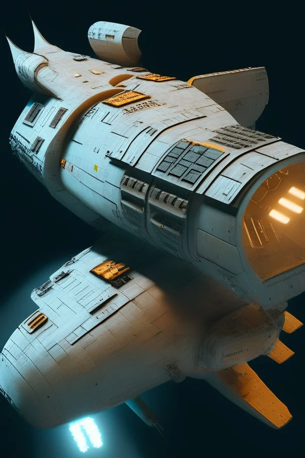 cargo-type spaceship in deep space