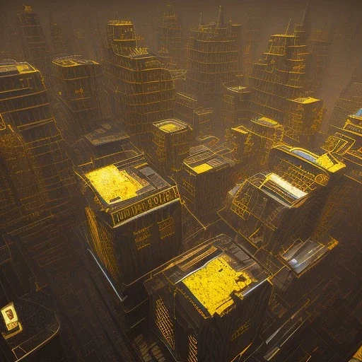 punk city, yellow-black color scheme, 8k resolution, dynamic lighting, reflective surfaces