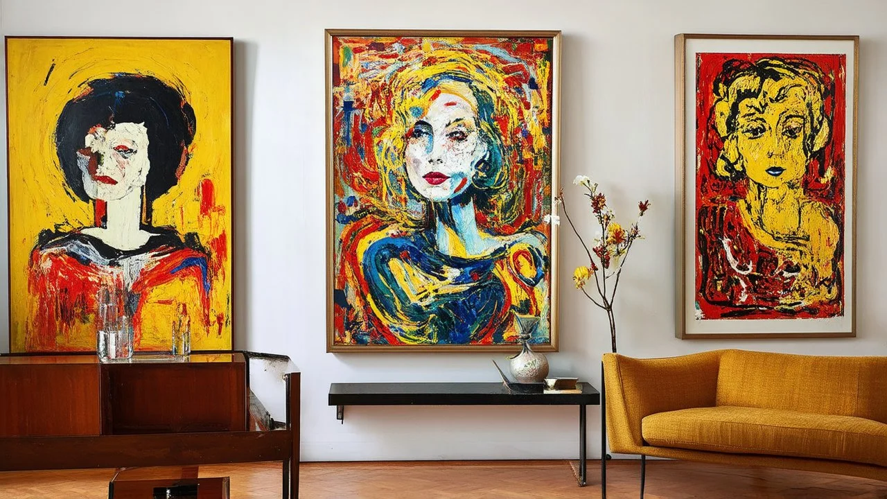 An art deco style, by Jackson Pollock, and Lee Krasner