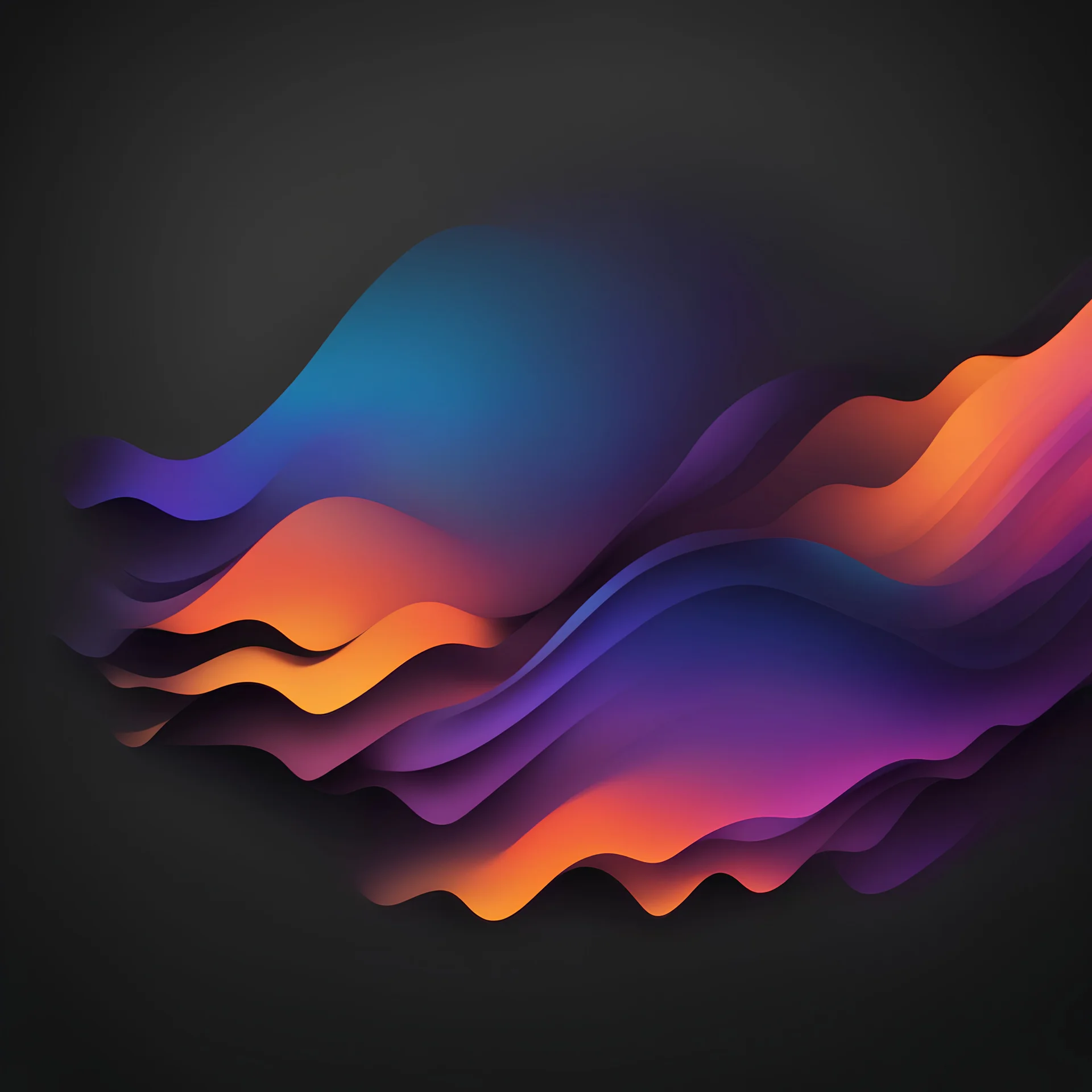 Vibrant color gradient on black background, abstract purple orange blue black banner, blurry colorful poster design