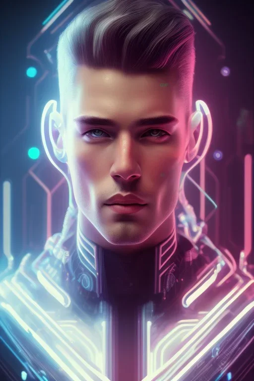 cyberpunk, head, men, portrai, tron