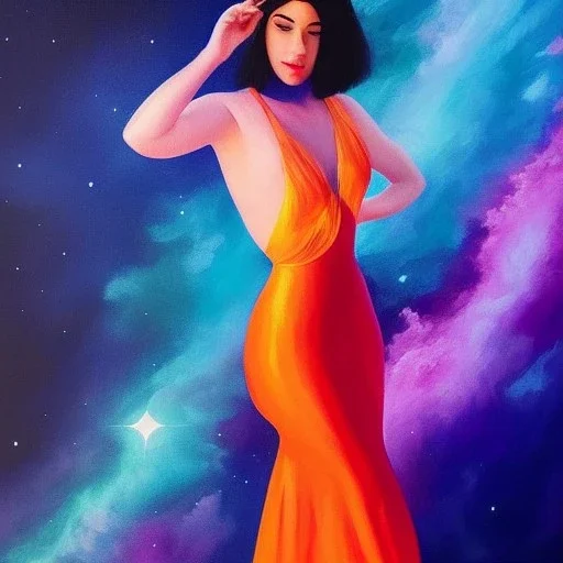 🤦‍♂️🦕 Full body portrait, painting, medium shot lady style of 😵‍💫