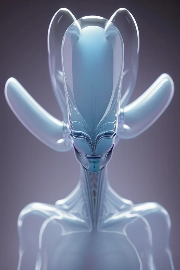 Glass alien, masterpeace, extremely sharp detail, finely tuned detail, ultra high definition 8 k