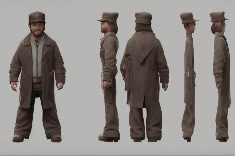 character model sheet for 3d modeling