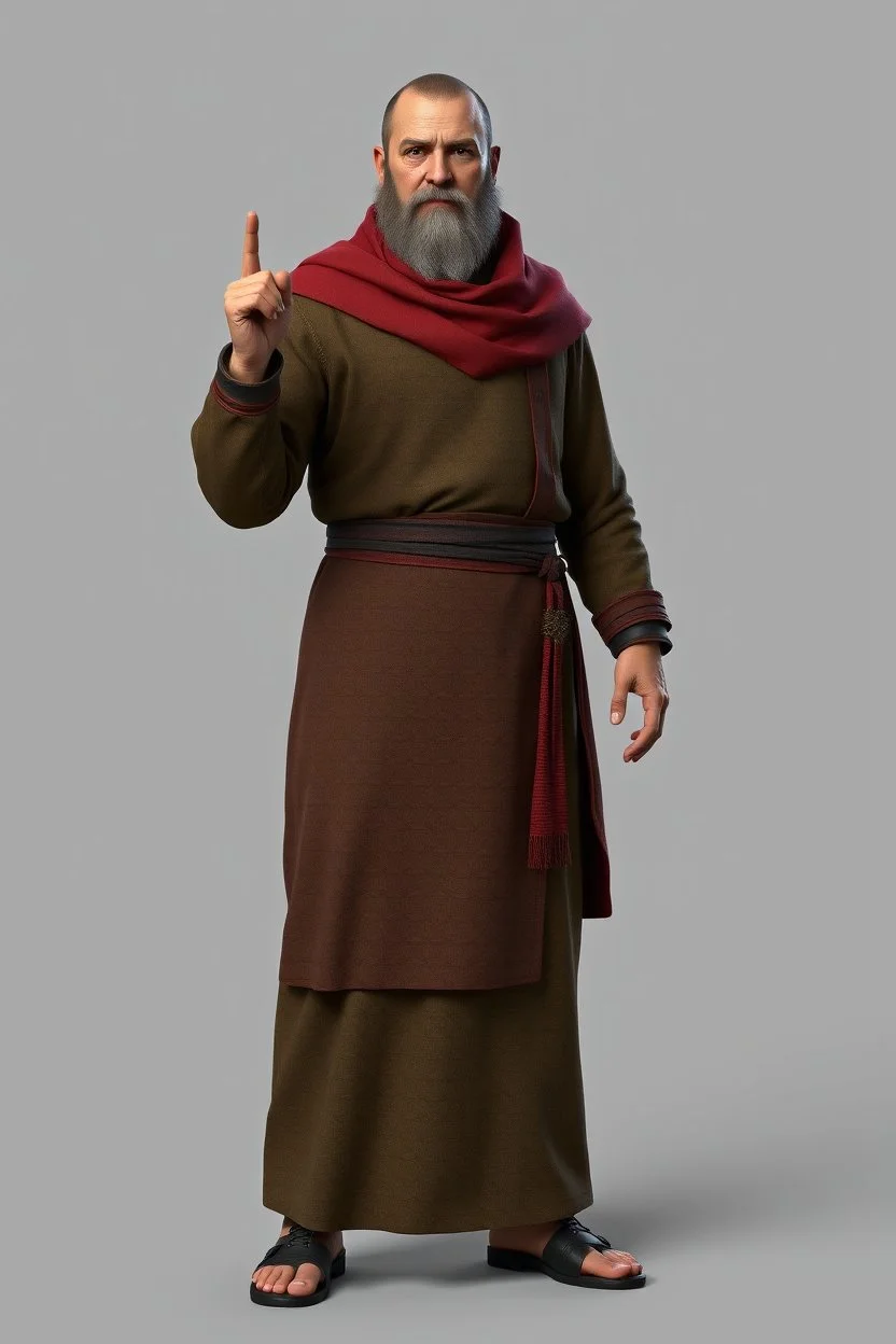 russian monk ,3d model, t-pose, full length