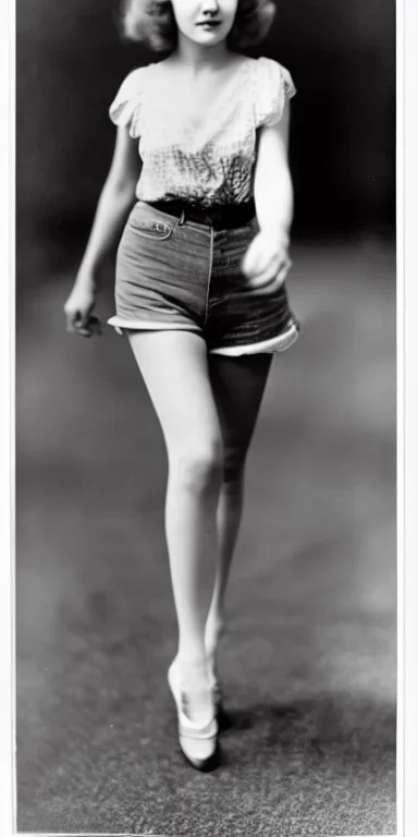 Ziegfeld Girl on jeans walking