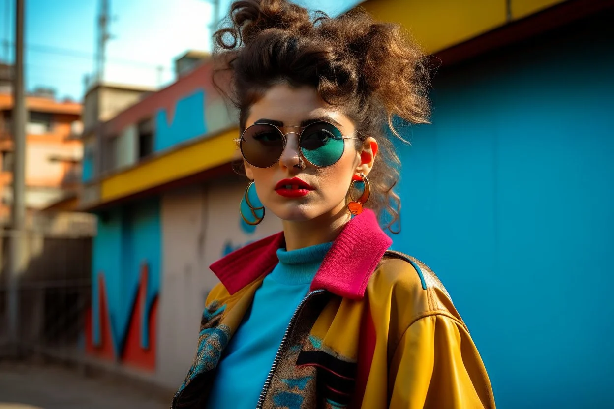 80s style portrait in Spain, Movida Madrileña,