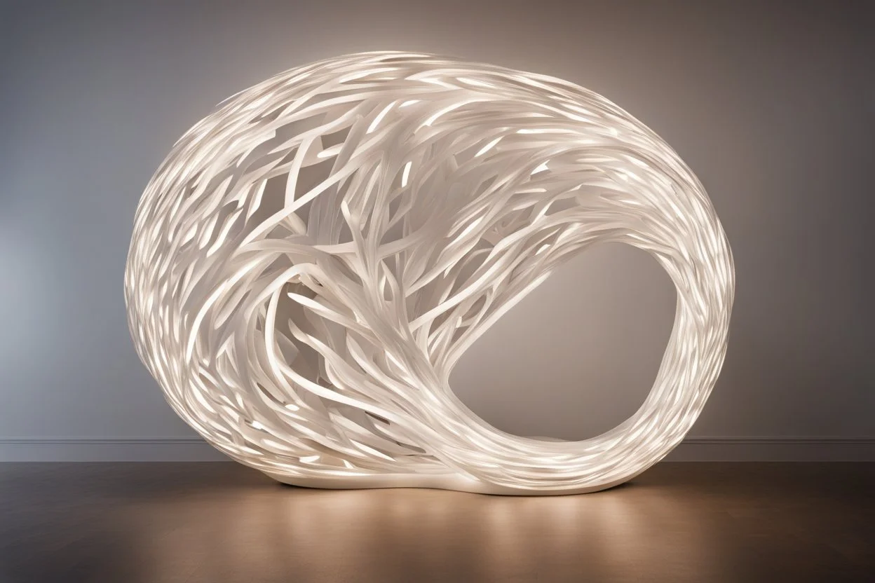 the sculpture is unusual in the form of light