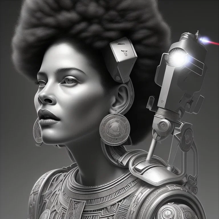 Painting of a White men with an afro hair cut,liv tyler, with laser eyes, perfect angle, antic grec pose, Black and white background, very detailed, high quality, very intricate, 8k, hdr, octane effect, frida khalo style