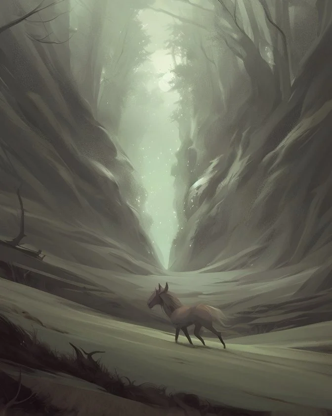 A centaur majestically galloping through the dense forest in the style of Doug Hyde , fantastical landscape, soft strokes , mythology portrait, classic illustrated digital design