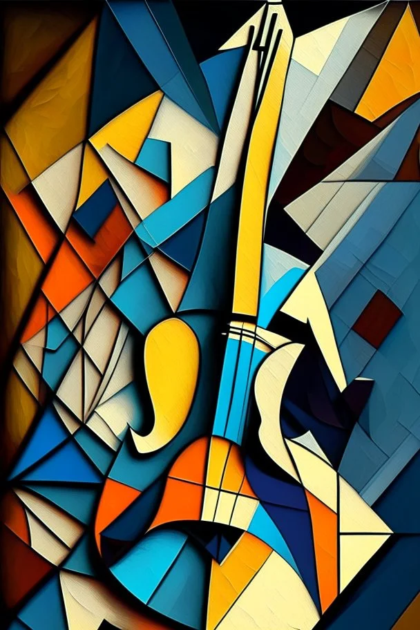 picasso gitaar schilderrij abstract cubisme