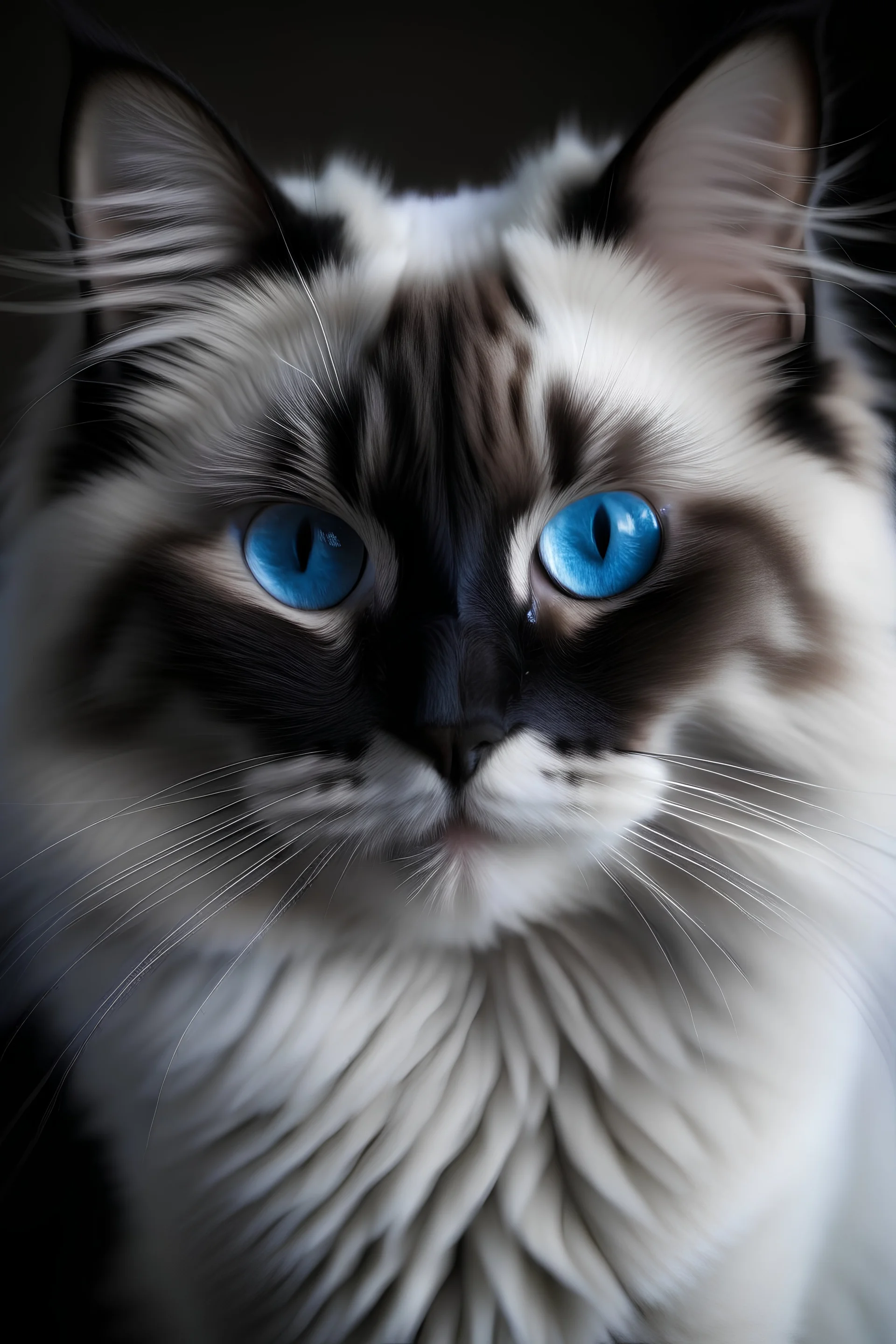 blue point ragdoll with dark blue eyes