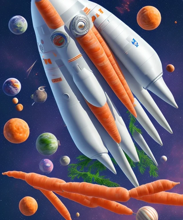 space rocket made of carrots