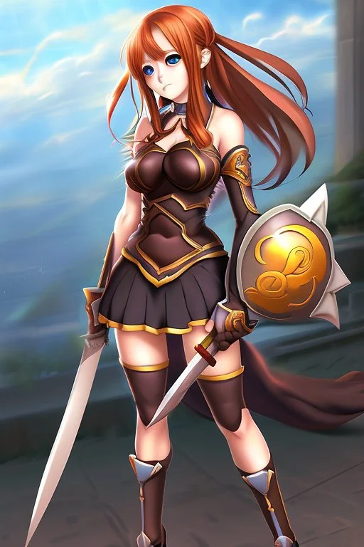 anime girl as a warrior