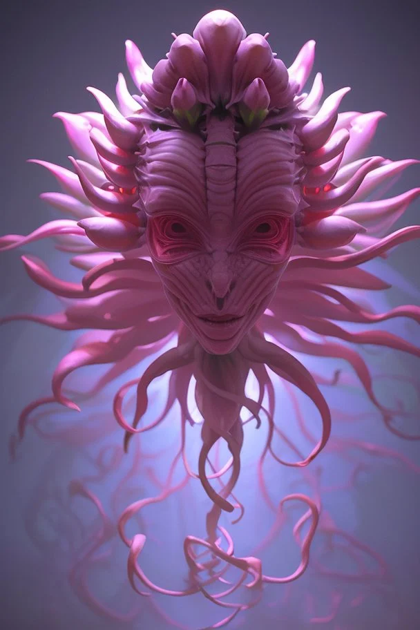 Flower alien, volumetric lighting, dramatic lighting, detailed digital painting, smooth, sharp focus, 8k, uhd, detailed eyes, realistic shaded volumetric lighting