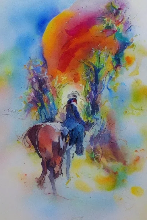 bright professional watercolor painting of wanderlust