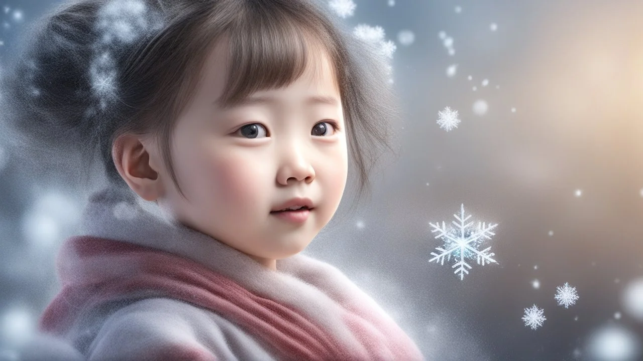 Magical Fantastic young happy Chinese female child, Liquid Structure, Flying snowflakes, excitement, Splash, Portrait Photography, Fantasy Background, Intricate Patterns, Ultra Detailed, Luminous, Radiance, Ultra Realism, Complex Details, Intricate Details, 16k, HDR, High Quality, Trending On Artstation, Sharp Focus, Studio Photo, Intricate Details, Highly Detailed