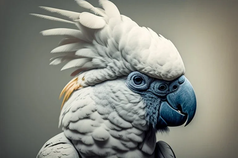 Portrait of an angry cockatoo whose generations are all gone.