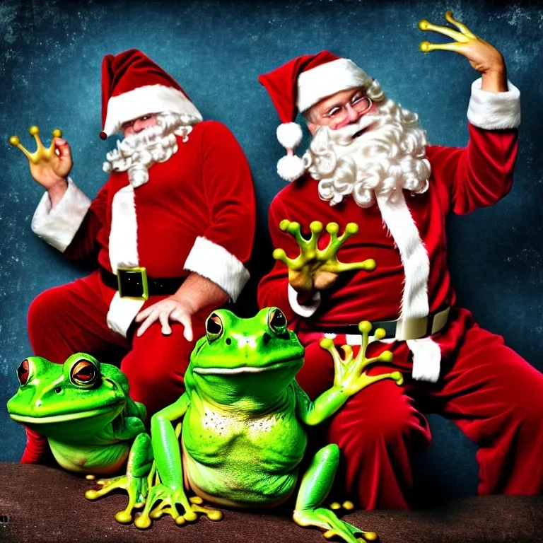 photograph, Father Christmas is giant frog, wizards and angels