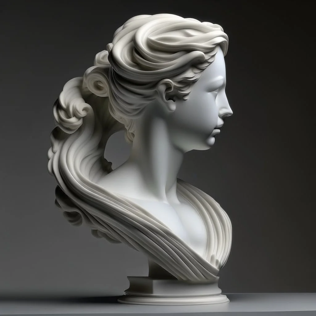 female marble sculpted hair