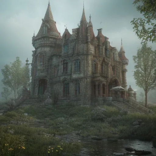 Mysterious castle, octane render, unreal engine 5, intricate details, ultrarealistic style, 8k resolution