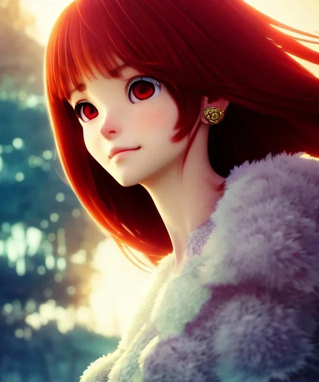 portrait, beautiful girl goddess, babycore red short hair, ice eyes, fantasy atmosphere, styled by Corrado Vanelli, Norman Rockwell, Boris Vallejo super detailed, Studio Ghibli, Anime Key Visual, by Makoto Shinkai, Deep Color, Intricate, 8k resolution concept art, Natural Lighting, Beautiful Composition