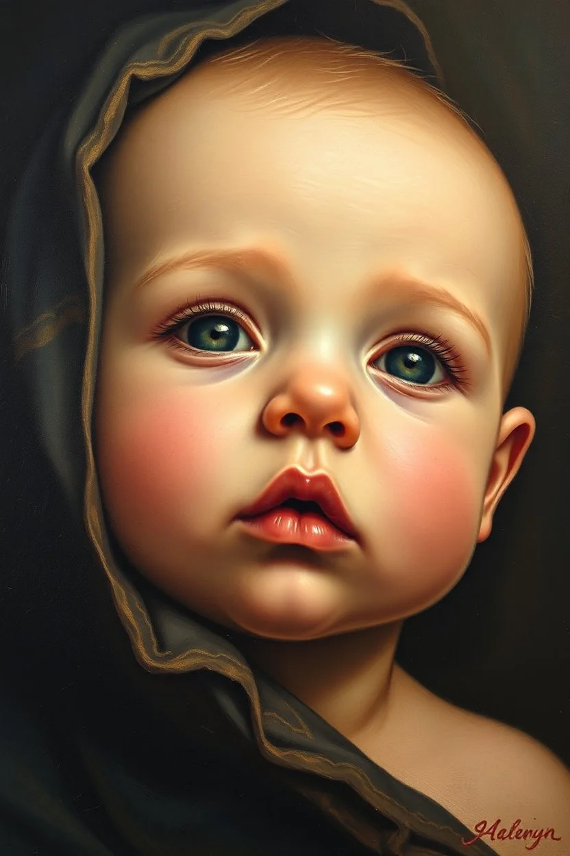 Bosch painting style, a face of a baby . In any case, the love relationship you have in your dreams is better than what you have in “the real world,” and you take an interest in lucid dreaming.