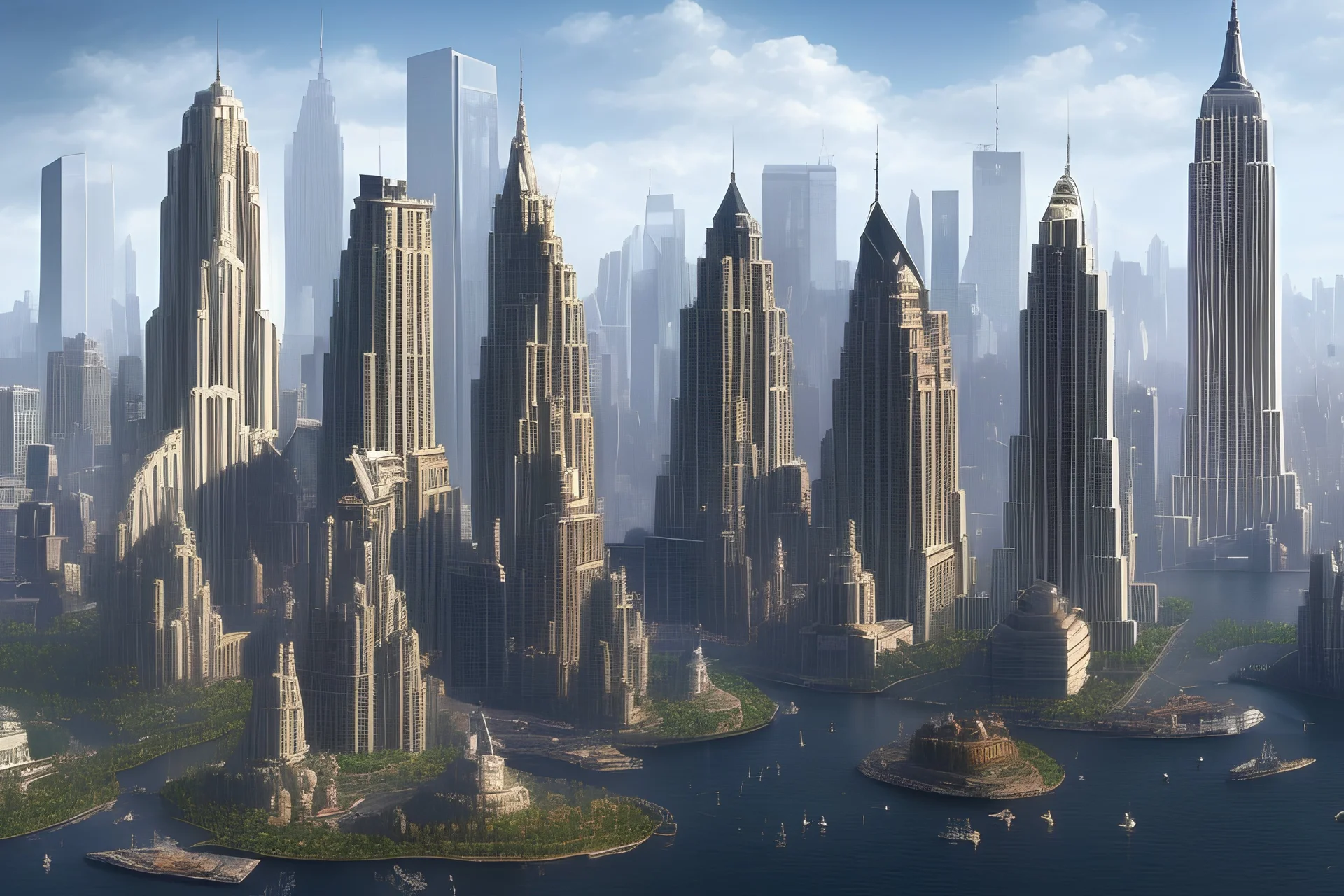 mega city, New York concept art