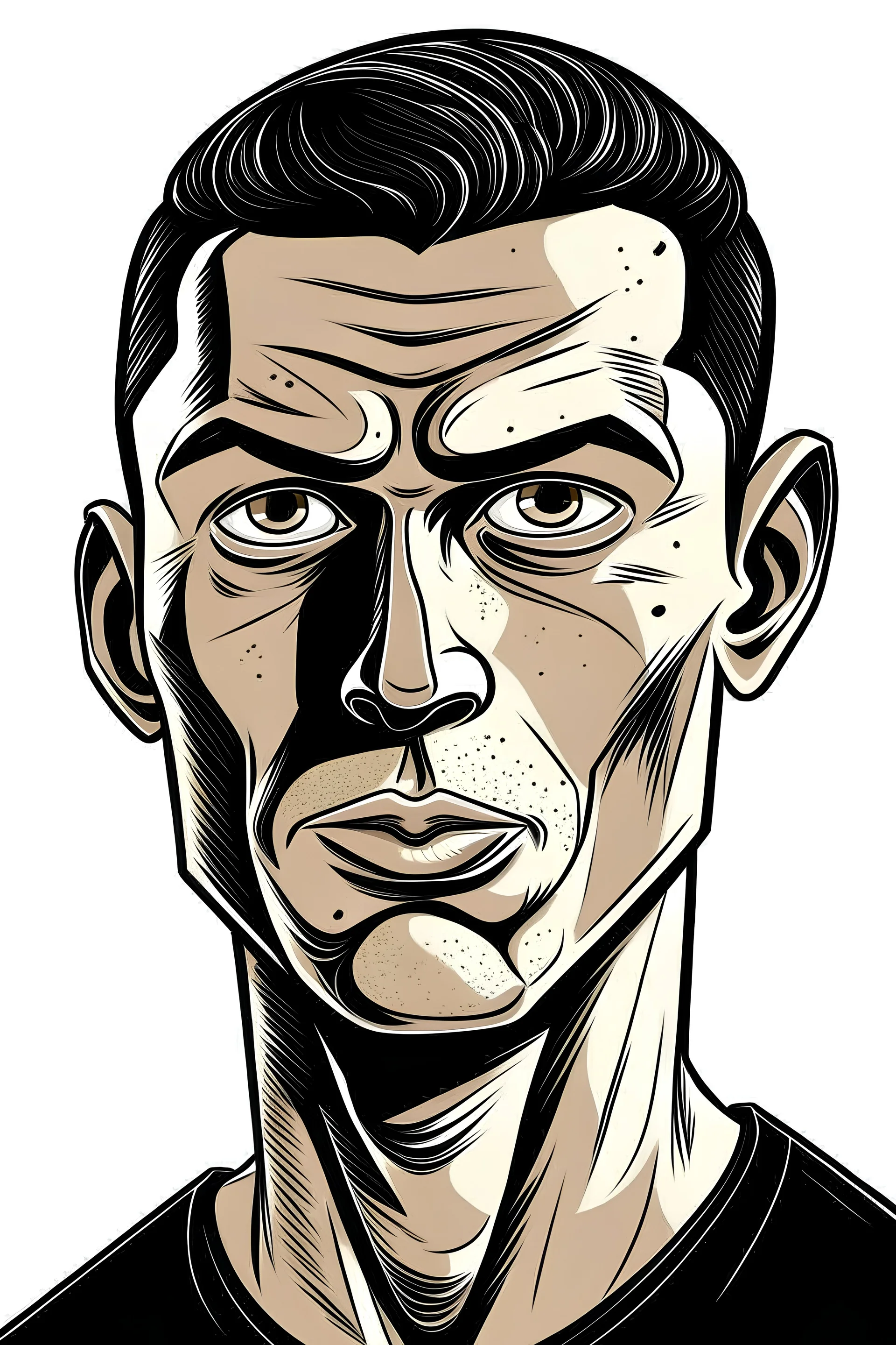 cartoon face of ronaldo facing slightly right