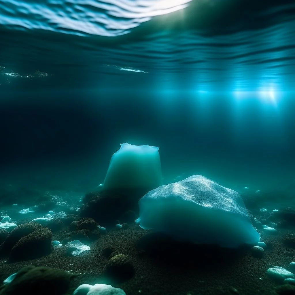 underwater images in an icy sea