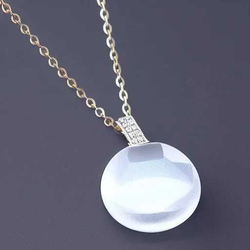 Clear polyester necklace with a simple, elegant design featuring a single, shimmering crystal pendant