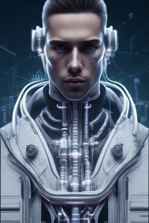 cyberpunk, head, men, portrai