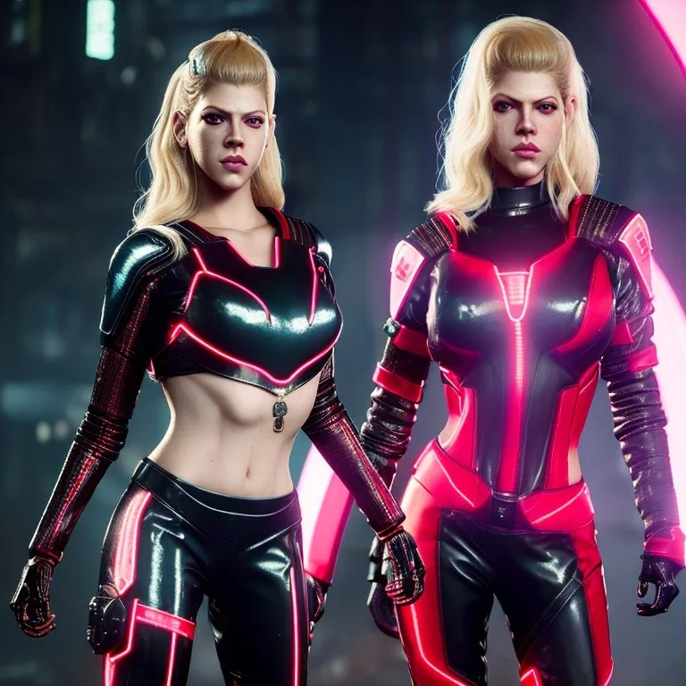 Actress, Katheryn Winnick, cyber woman, latex, sexy, blood, portrait, unreal engine 5, samurai, 16 bit, god lights, ultra hd, vibrant color, night city background, neon, front view.