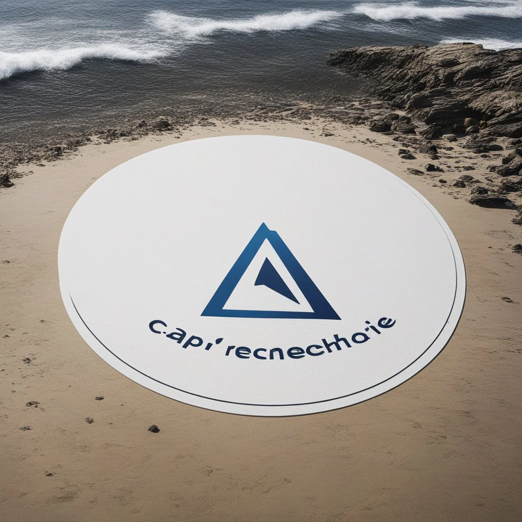 Cap Recherche is the logo of company doing mathematics and located on the Atlantic, in front of a surf spot