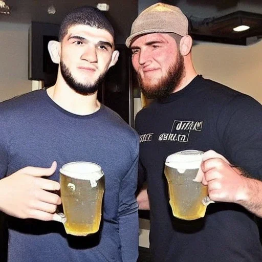 khabib boit une biere avec conor mc gregopr