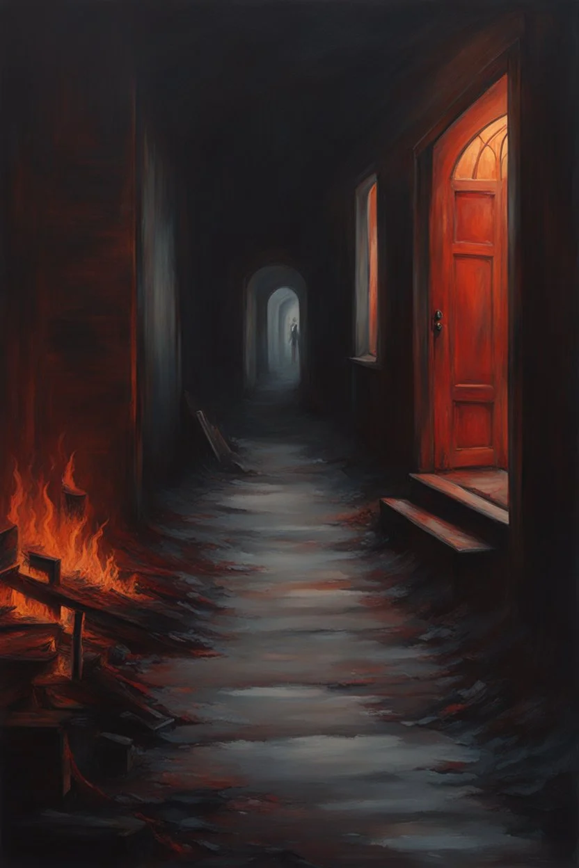 Back to Hell. horror setting. painted by Iris Compiet