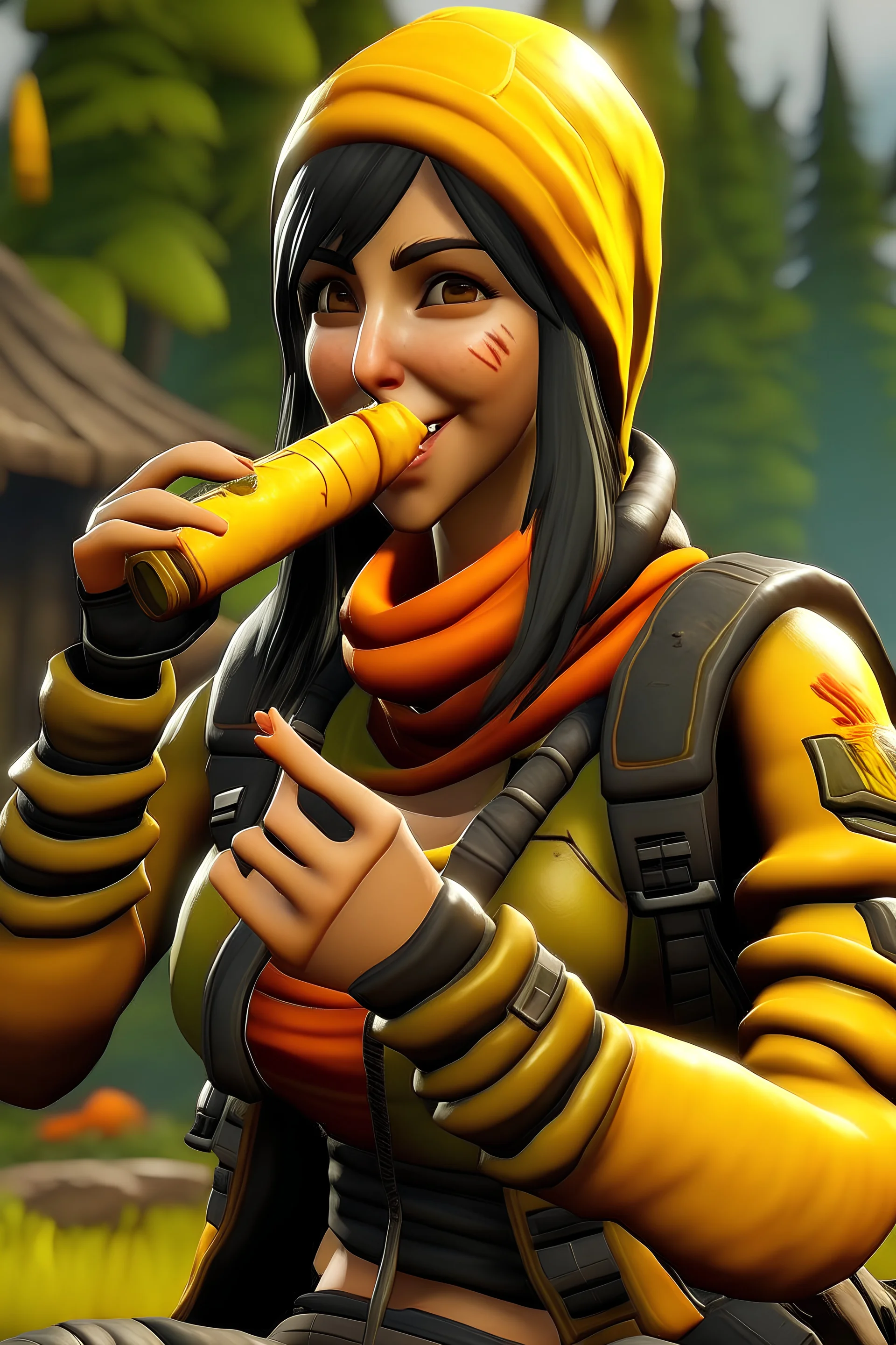 renegade raider eating banana