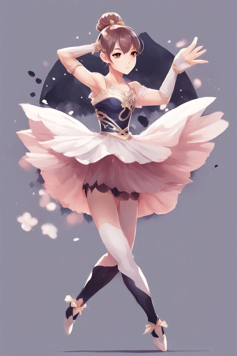 ballerina in the style of genshin impact