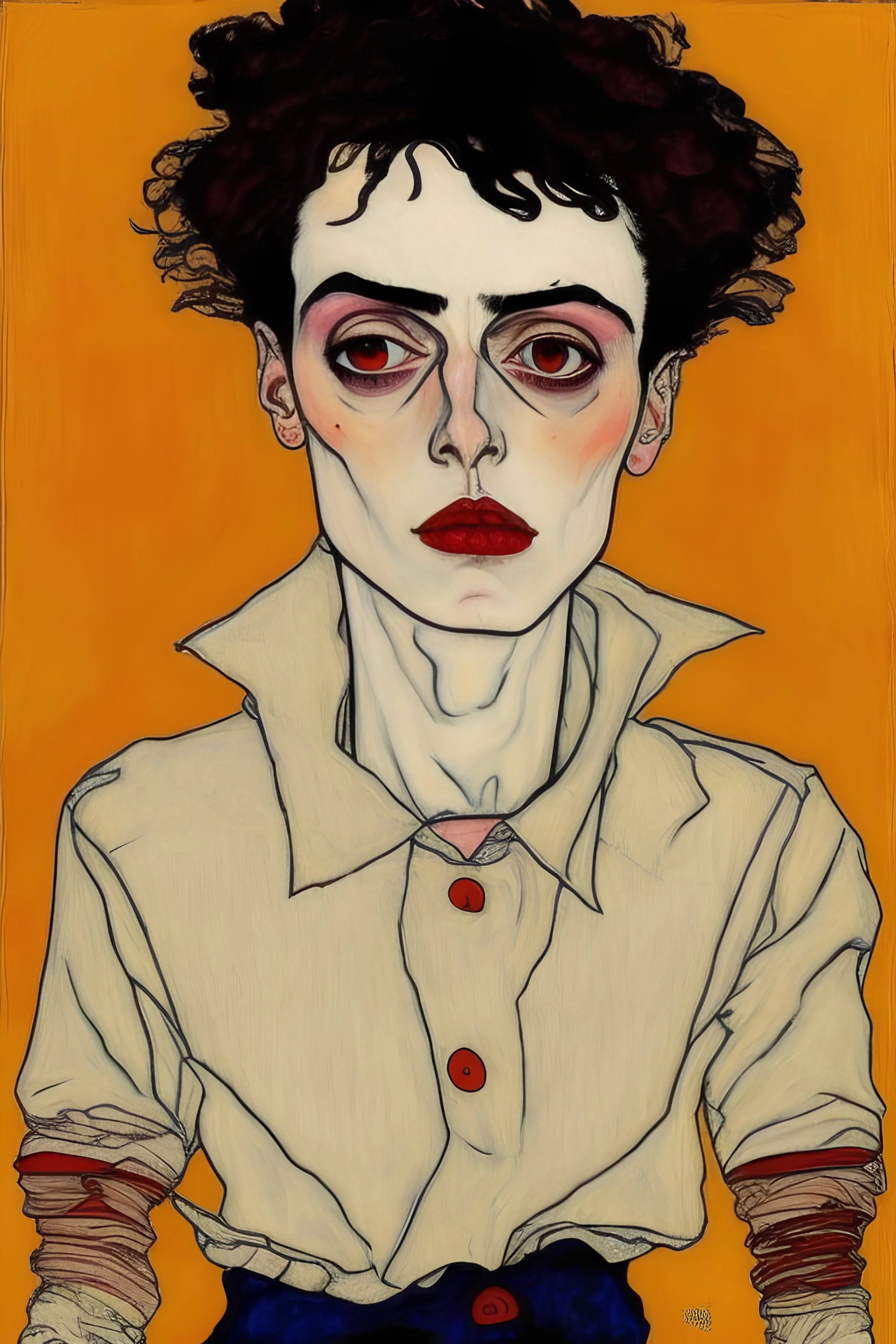 an egon schiele painting inspired by the movie climax by Gaspar Noe