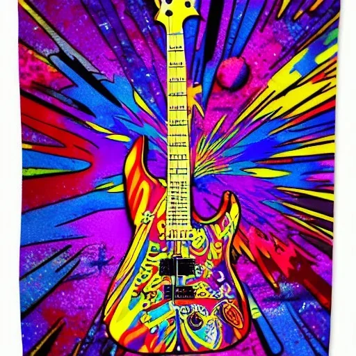 PEACE electric guitar PEACE psychedelic hippie trippy acid LSD PEACE GUITAR peacesign HIPPIE FLAG JIMI HENDRIX