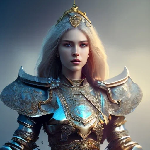 portrait of a warrior with godddes beautiful girl themed armour, extremely detailed, UHD, 8k,macro lens, perfect position,hyperphotorealistic, unreal engine 5, octane render