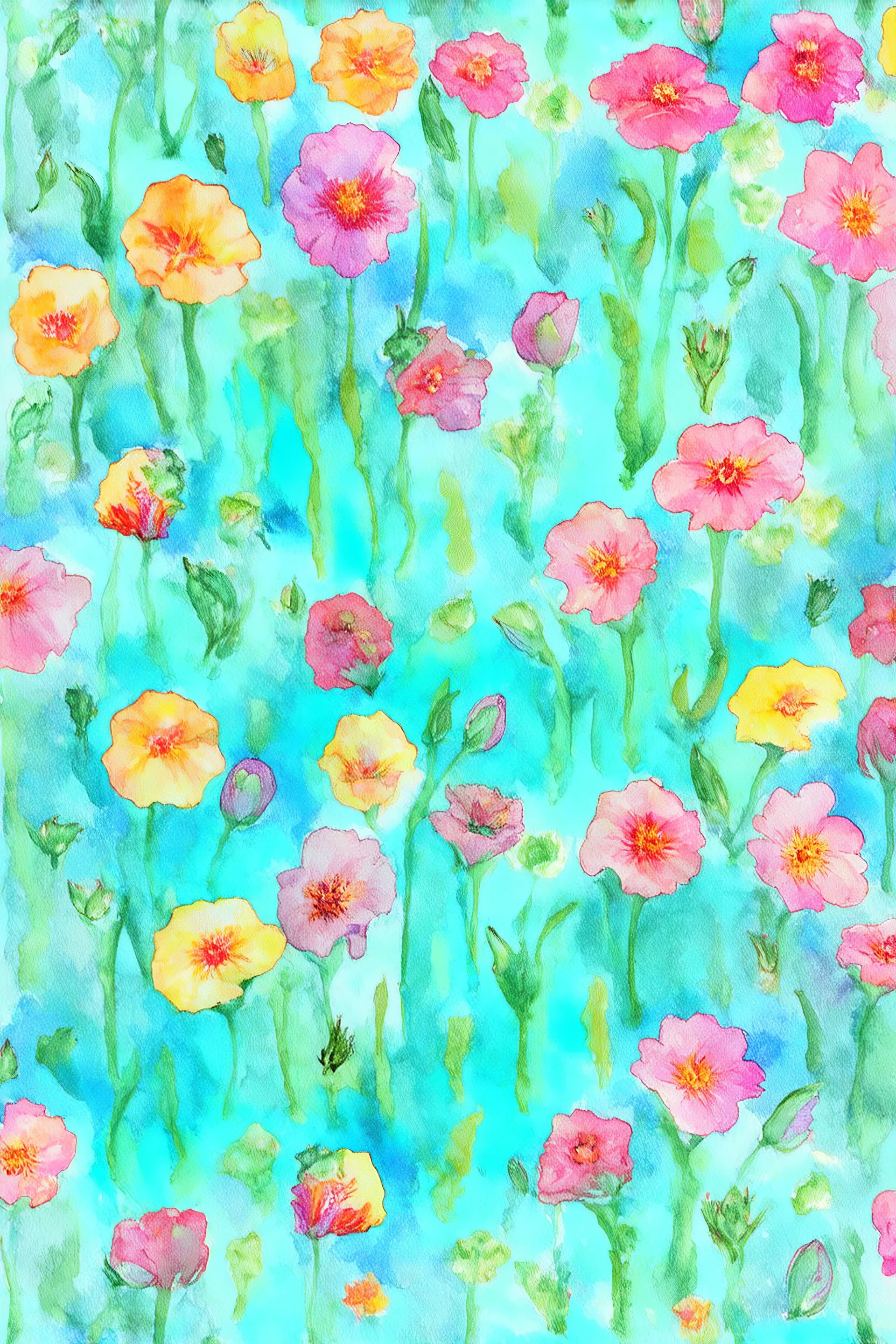 large flower in watercolor style. seamless pattern