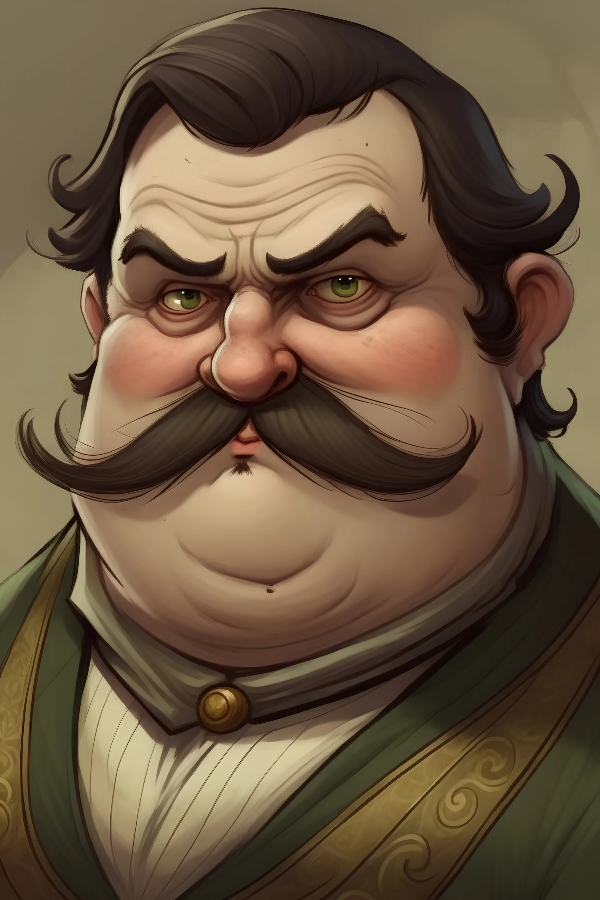 fat half-elf with a mustache looking like Jacques Parizeau with pointy ears