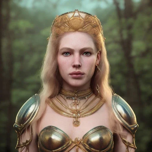 analog style, Celtic goddes, portrait, simmetric eyes, war ambient,queen, wearing amazon outfit, ultra realistic photo