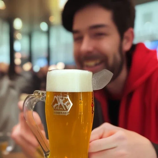 shiba inu drinking weisbier in germany