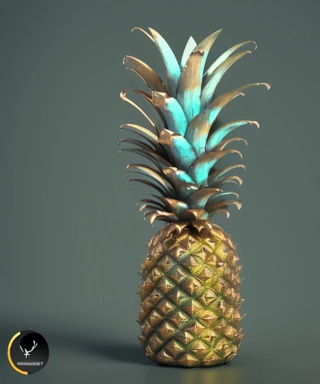 Metal pineapple, with galaxy lighting